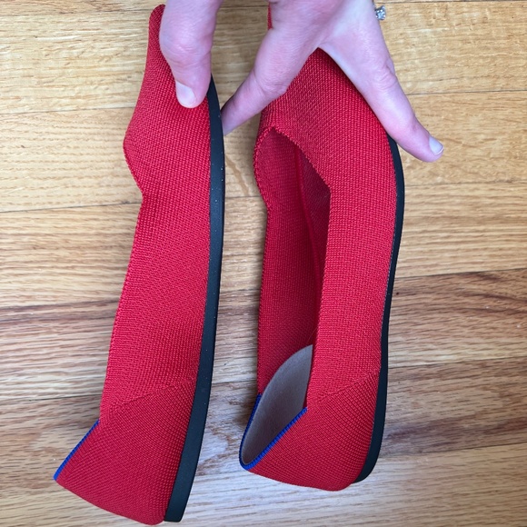 Rothy's Womens 8.5 Red The Point Knit Flat Balletcore Comfort Sustainable Preppy - Picture 14 of 15